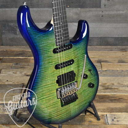 Ernie Ball Music Man Ball Family Reserve Luke 4 HSS FLoyd Rose Limited - Green Tide with Mono Case