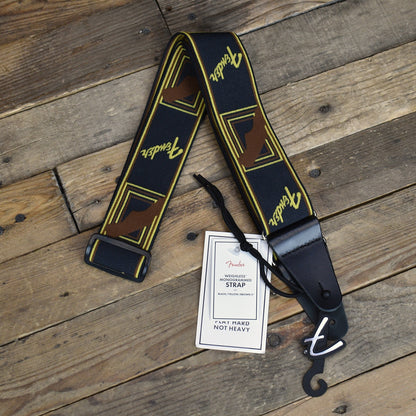 Fender 2" Monogrammed Strap Black/Yellow/Brown