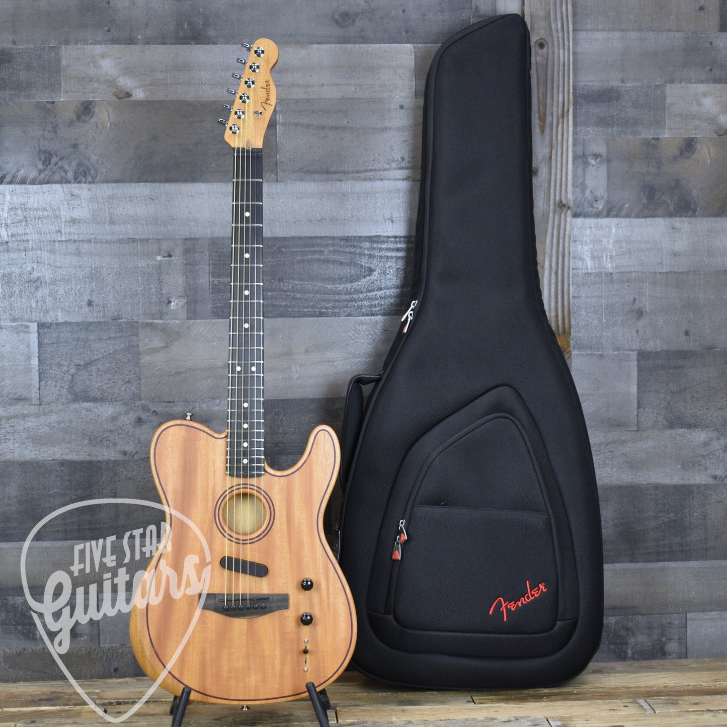 Fender American Acoustasonic Telecaster All-Mahogany - Natural with Deluxe Gig Bag