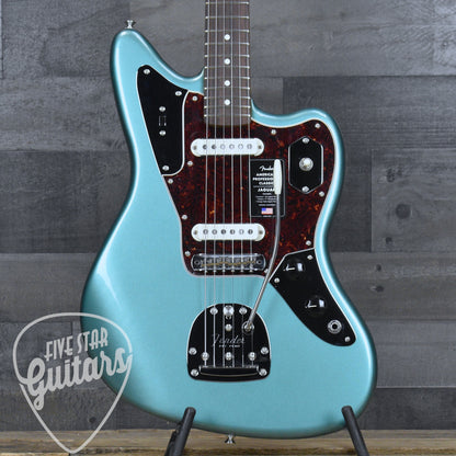 Fender American Professional Classic Jaguar - Faded Sherwood Green Metallic with Deluxe Gig Bag