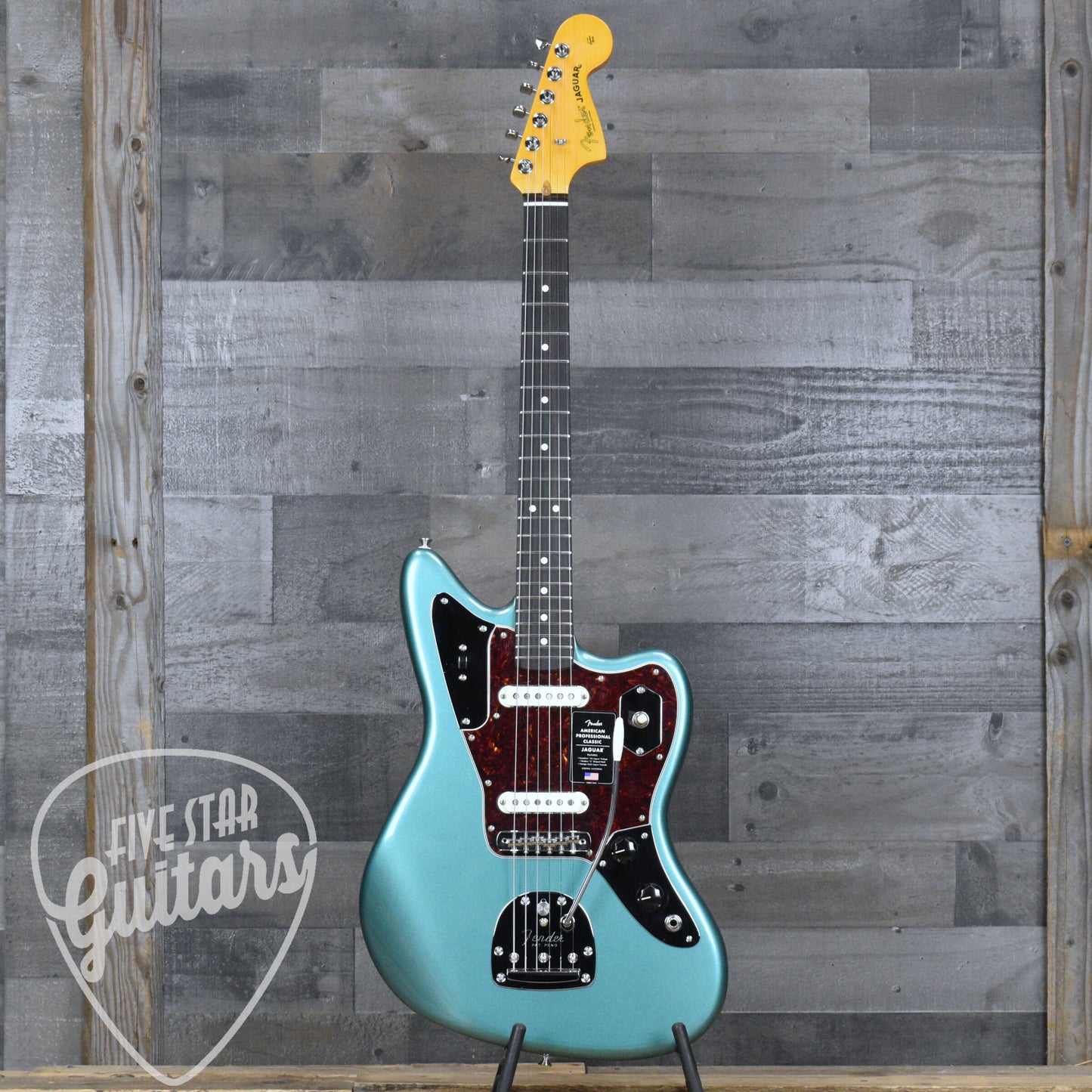 Fender American Professional Classic Jaguar Rosewood Fingerboard Faded Sherwood Green Metallic Included: Deluxe Gig Bag
