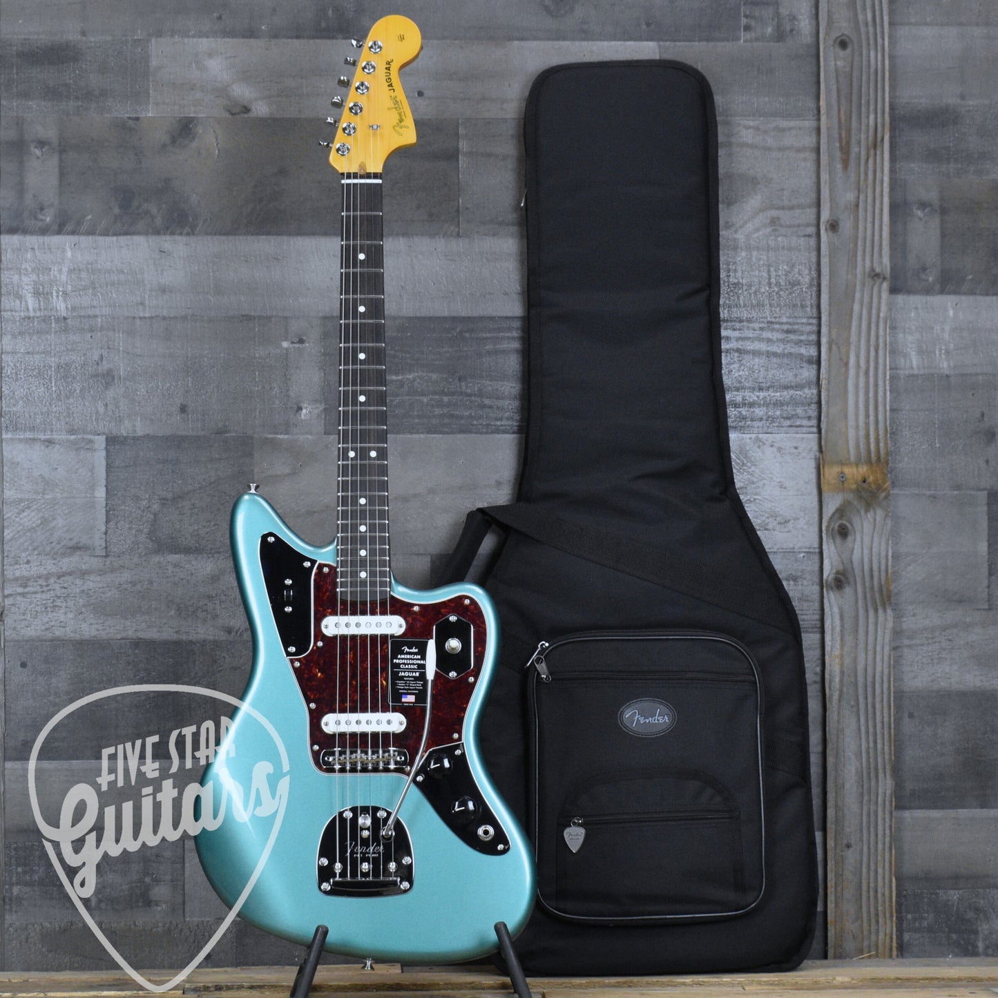 Fender American Professional Classic Jaguar Rosewood Fingerboard Faded Sherwood Green Metallic Included: Deluxe Gig Bag