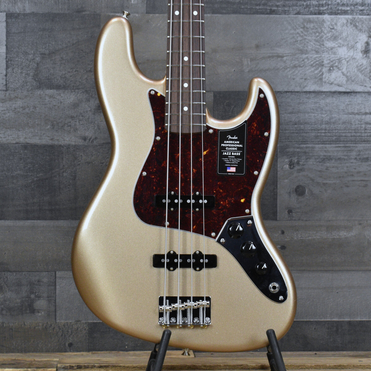 Fender American Professional Classic Jazz Bass - Faded Firemist Gold with Gigbag