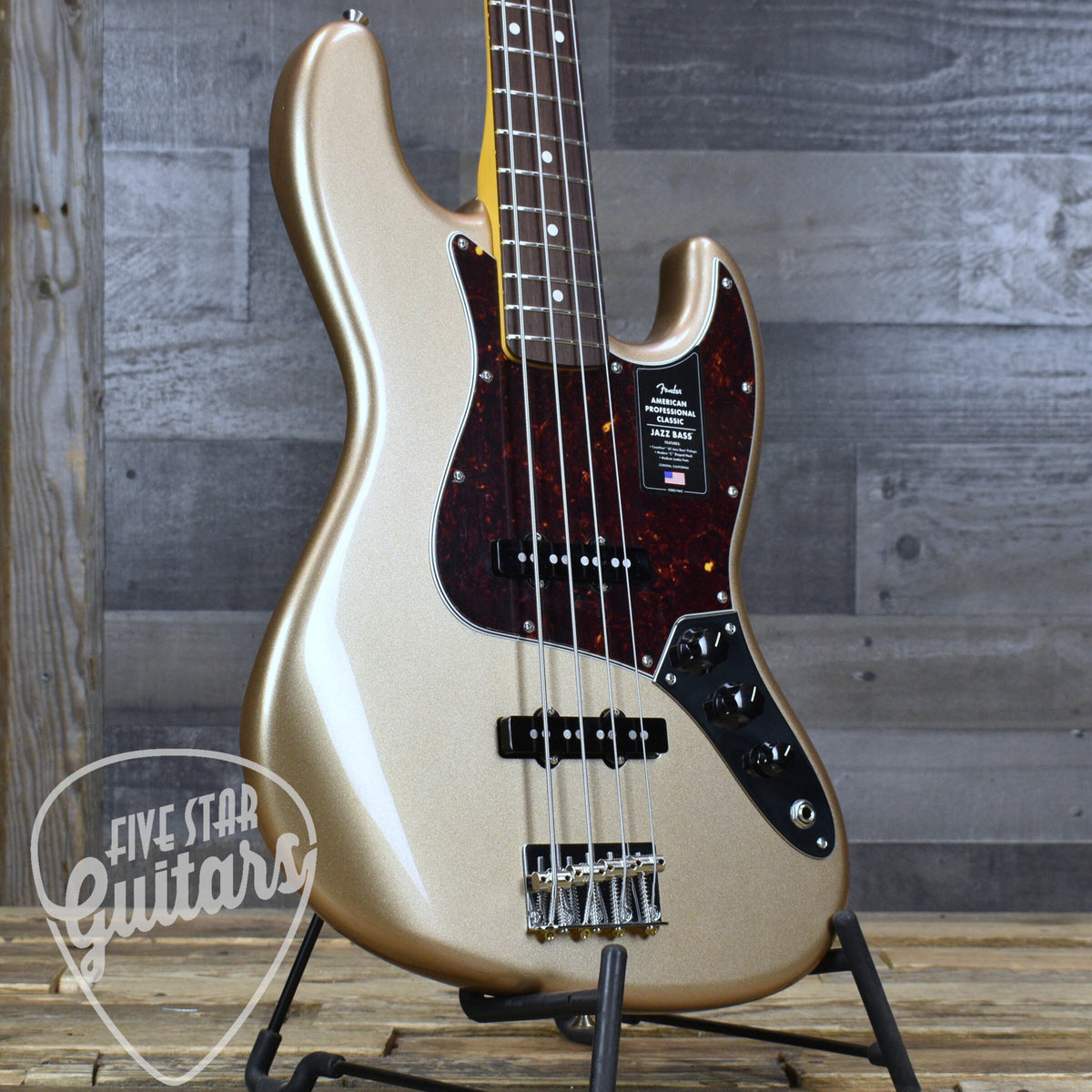 Fender American Professional Classic Jazz Bass - Faded Firemist Gold with Gigbag