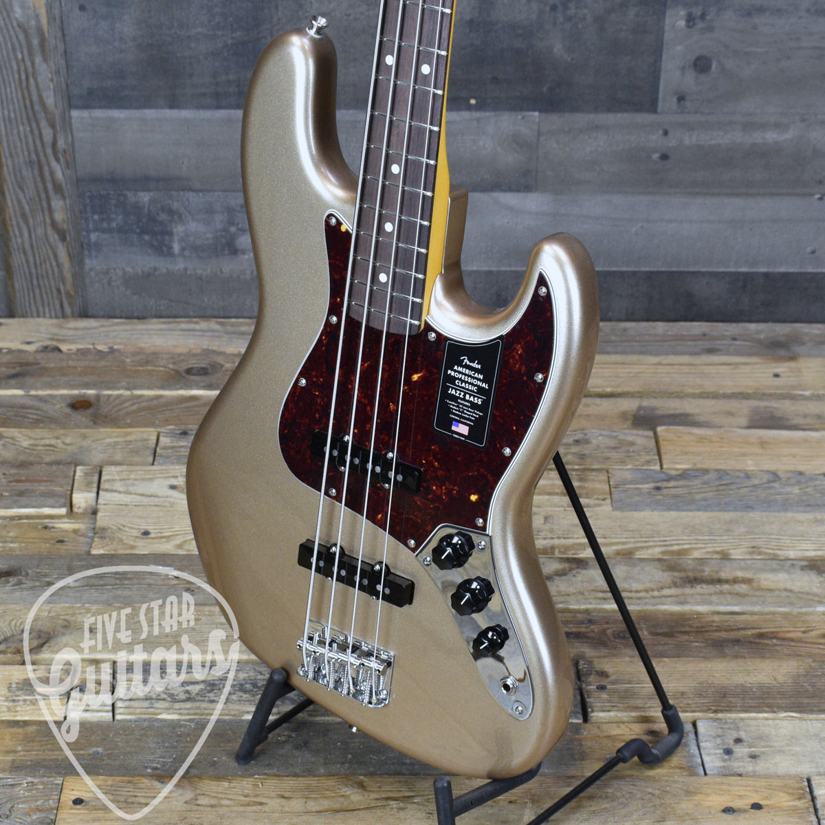 Fender American Professional Classic Jazz Bass - Faded Firemist Gold with Gigbag