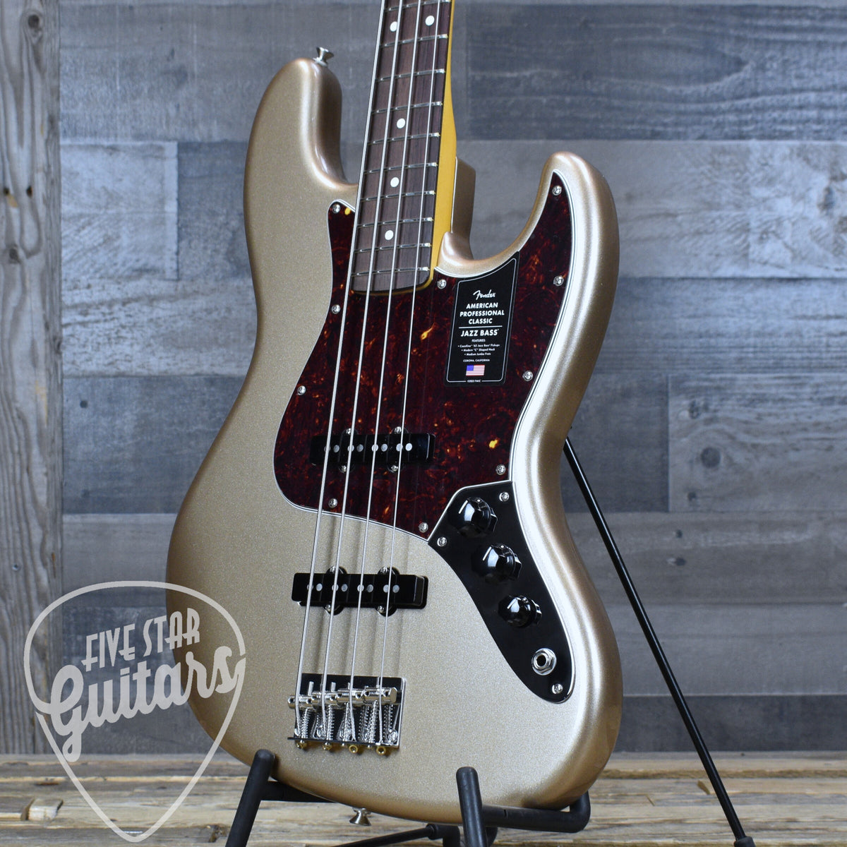 Fender American Professional Classic Jazz Bass - Faded Firemist Gold with Gigbag