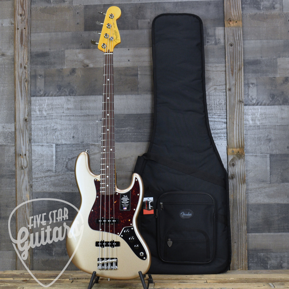 Fender American Professional Classic Jazz Bass - Faded Firemist Gold with Gigbag
