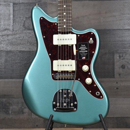 Pre-Owned Fender American Professional Classic Jazzmaster, Rosewood Fingerboard - Faded Sherwood Green Metallic with Gigbag - copy