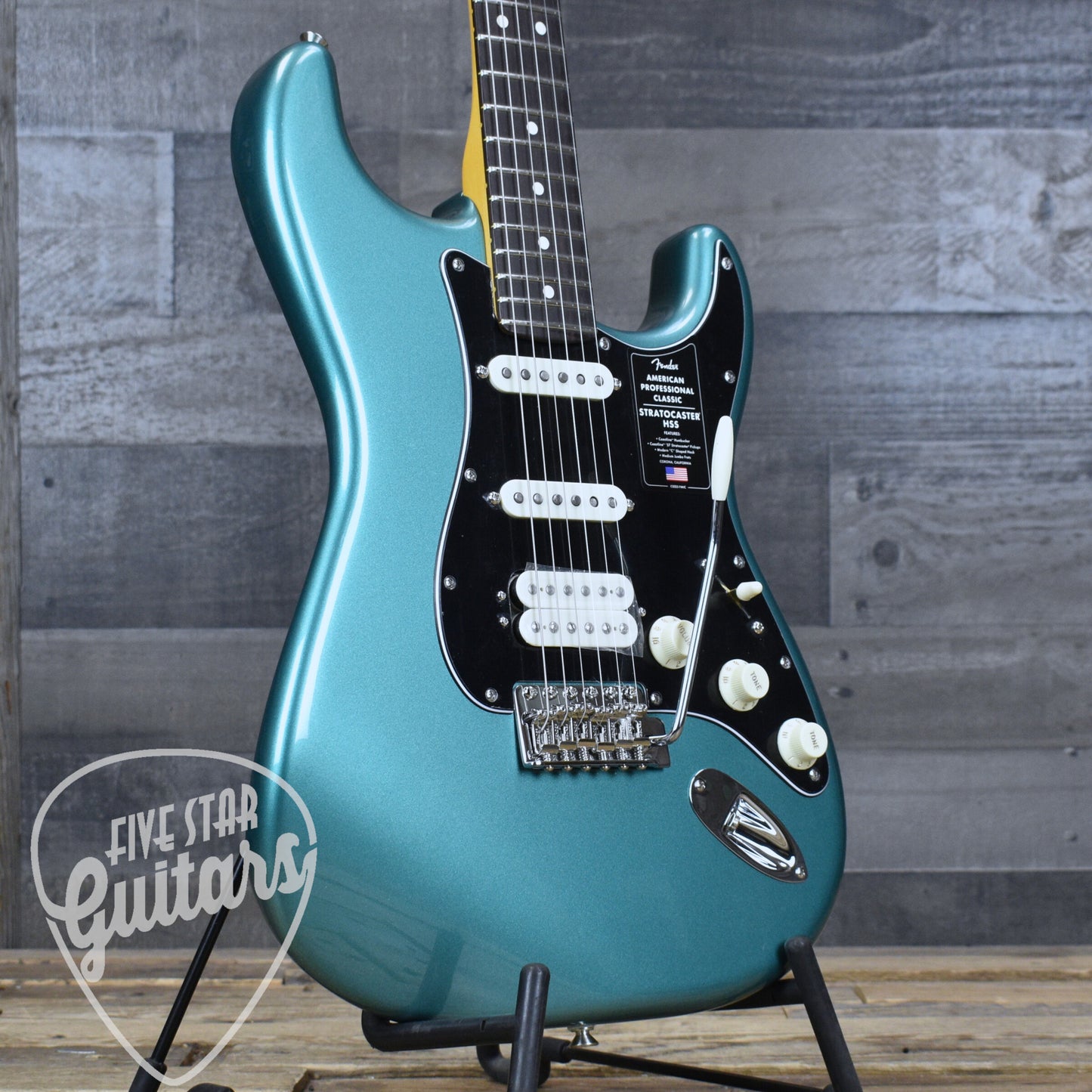 Fender American Professional Classic Stratocaster HSS Rosewood Fingerboard - Faded Sherwood Green Metallic with Deluxe Gigbag