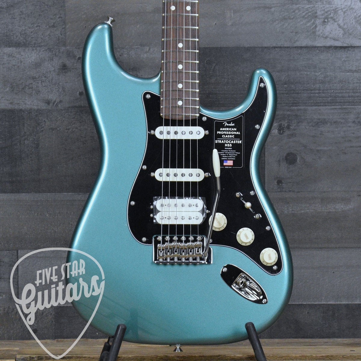 Fender American Professional Classic Stratocaster HSS Rosewood Fingerboard - Faded Sherwood Green Metallic with Deluxe Gigbag