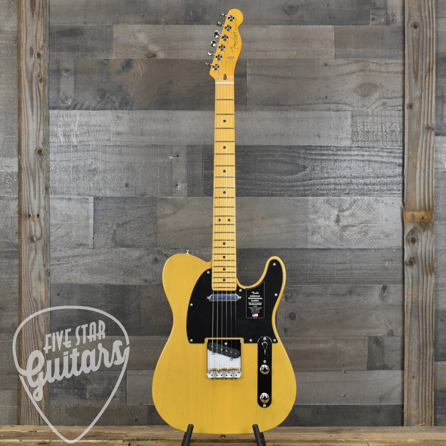 Fender American Professional Classic Telecaster Maple Fingerboard - Butterscotch Blonde with Deluxe Gig Bag