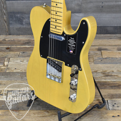 Fender American Professional Classic Telecaster Maple Fingerboard - Butterscotch Blonde with Deluxe Gig Bag