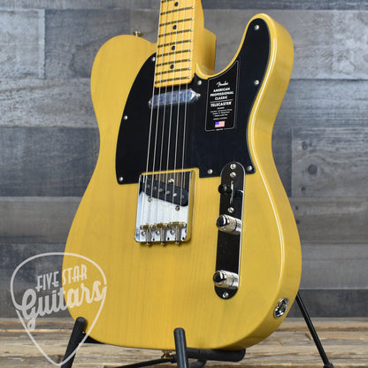 Fender American Professional Classic Telecaster Maple Fingerboard - Butterscotch Blonde with Deluxe Gig Bag