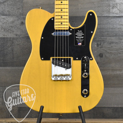 Fender American Professional Classic Telecaster Maple Fingerboard - Butterscotch Blonde with Deluxe Gig Bag