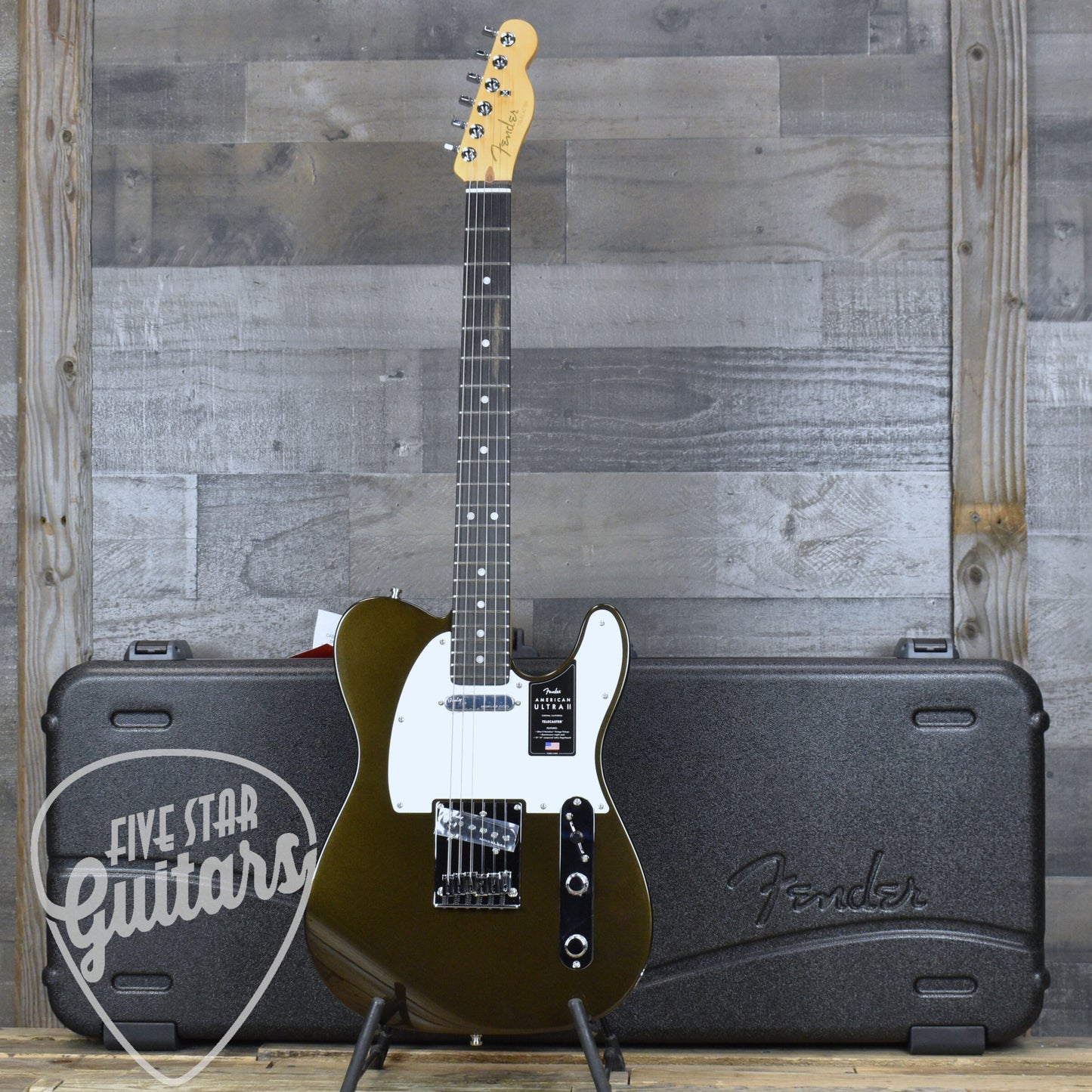Fender American Ultra II Telecaster Ebony Fingerboard - Texas Tea with Deluxe Molded Case