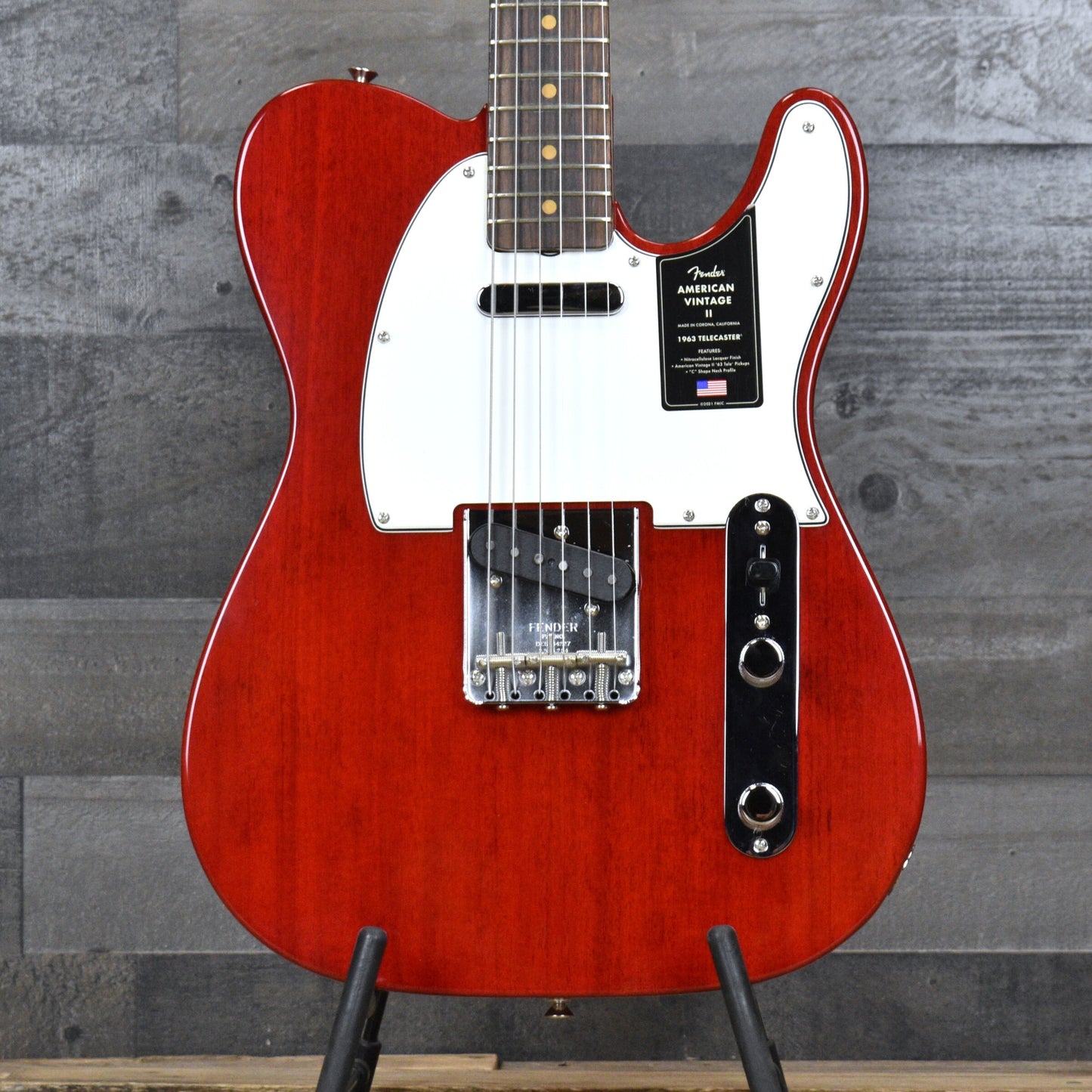 Fender American Vintage II 1963 Telecaster - Crimson Red Transparent with Hard Shell Case