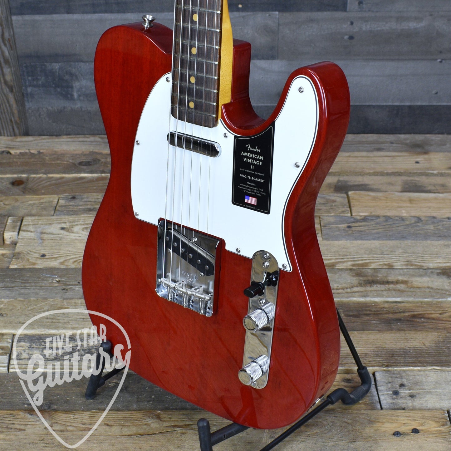 Fender American Vintage II 1963 Telecaster - Crimson Red Transparent with Hard Shell Case