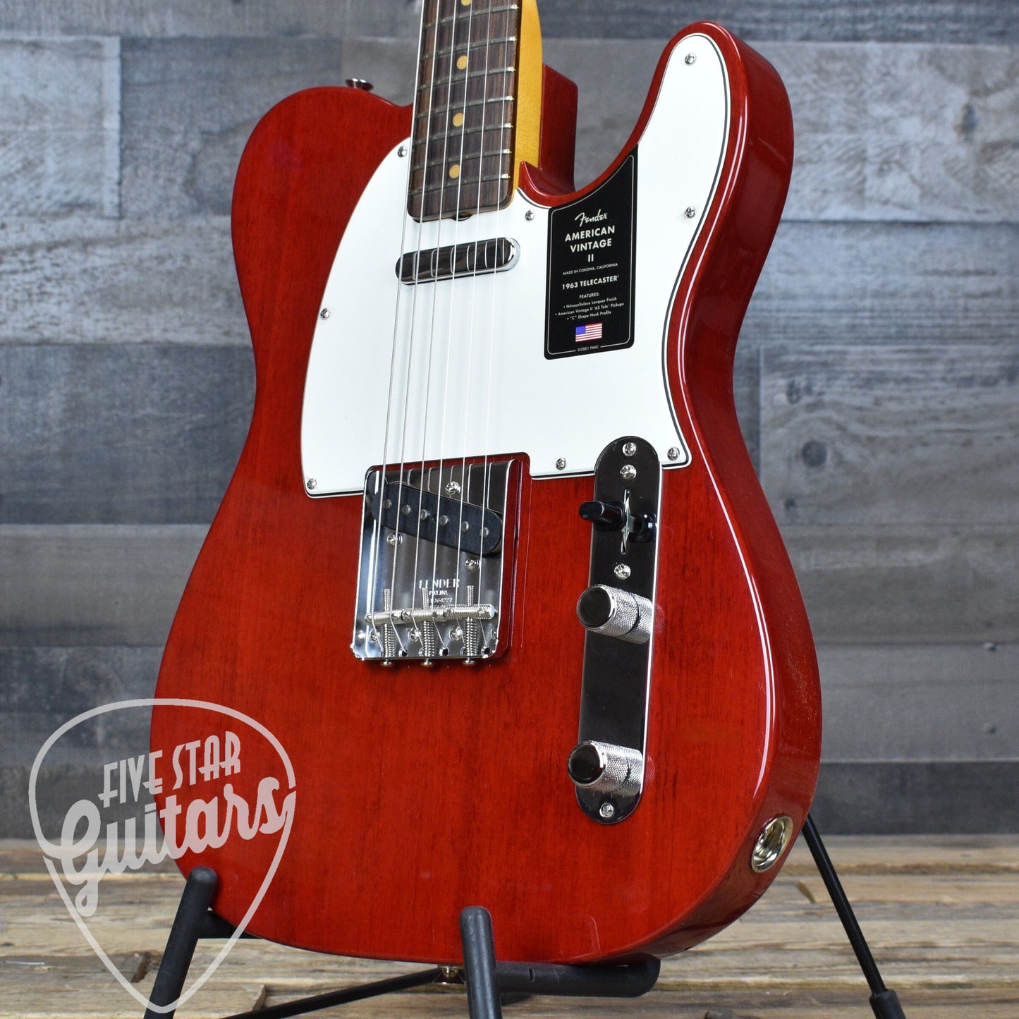 Fender American Vintage II 1963 Telecaster - Crimson Red Transparent with Hard Shell Case