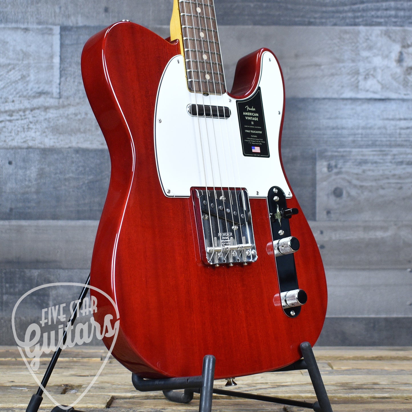 Fender American Vintage II 1963 Telecaster - Crimson Red Transparent with Hard Shell Case