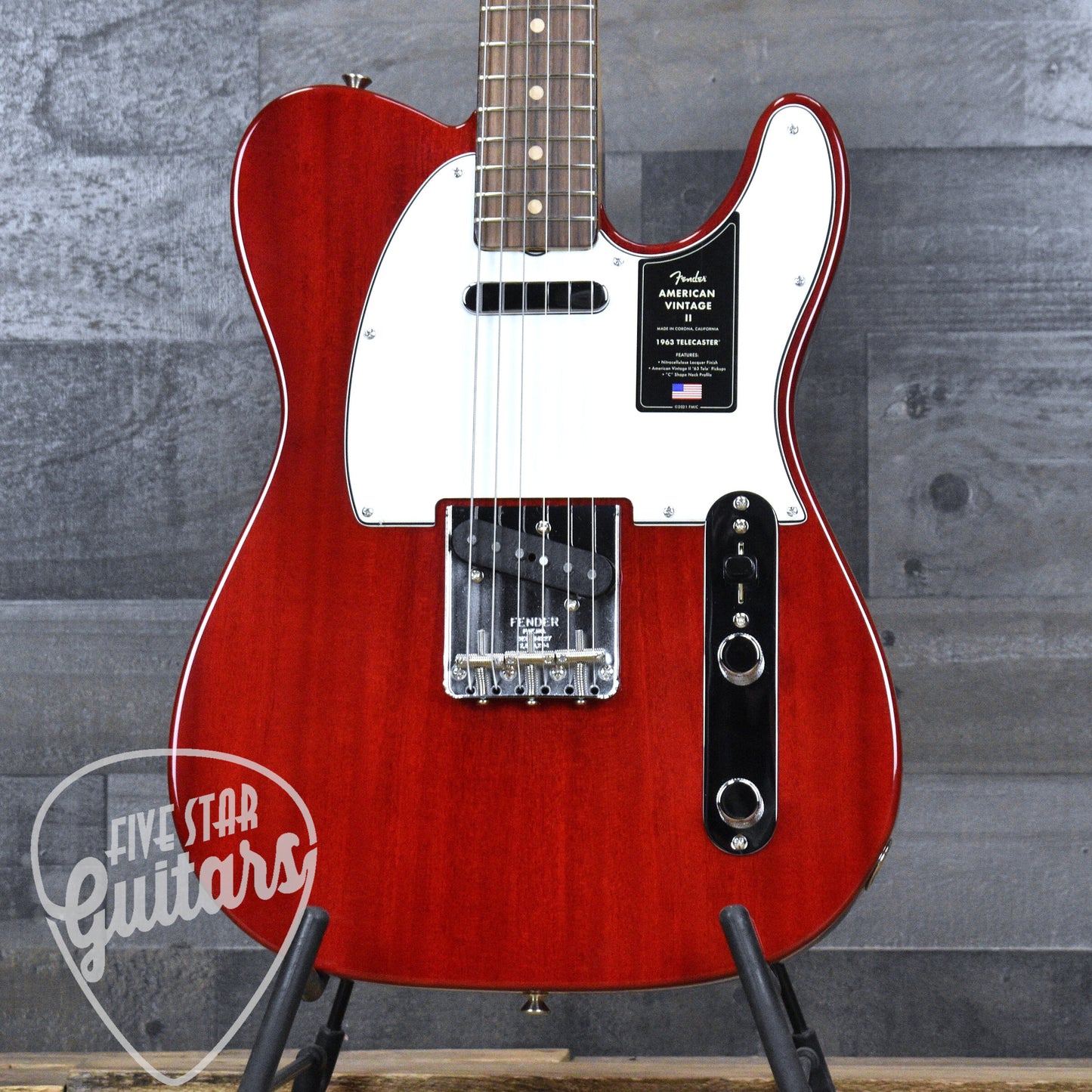 Fender American Vintage II 1963 Telecaster - Crimson Red Transparent with Hard Shell Case