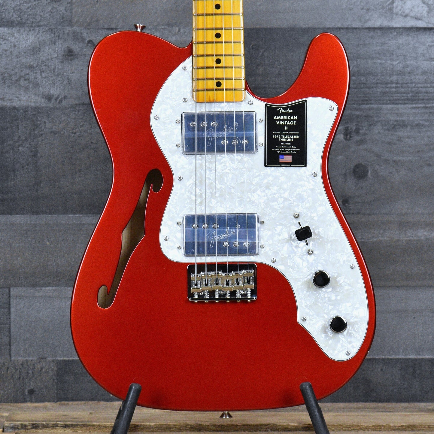 Fender American Vintage II 1972 Telecaster Thinline - Candy Apple Red with Hardshell Case