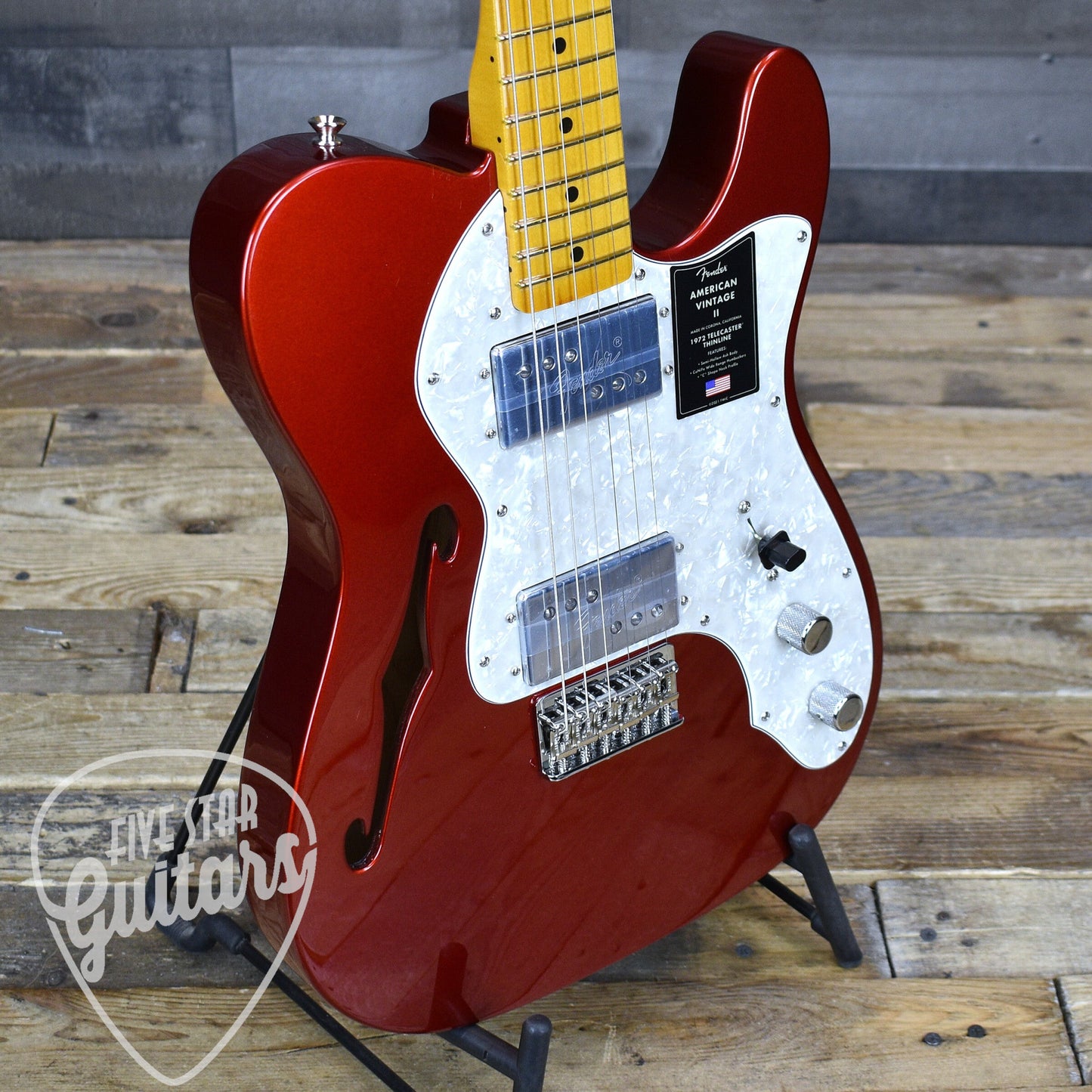 Fender American Vintage II 1972 Telecaster Thinline - Candy Apple Red with Hardshell Case