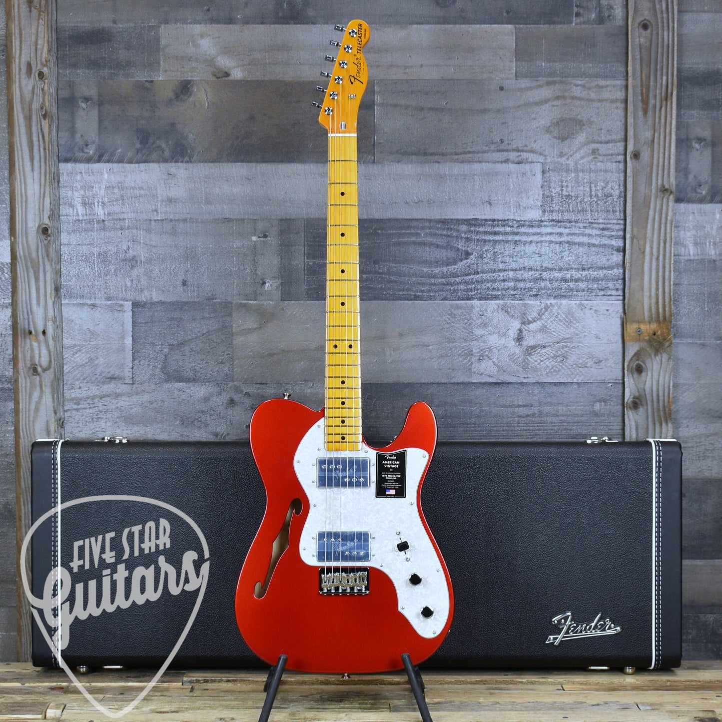 Fender American Vintage II 1972 Telecaster Thinline - Candy Apple Red with Hardshell Case