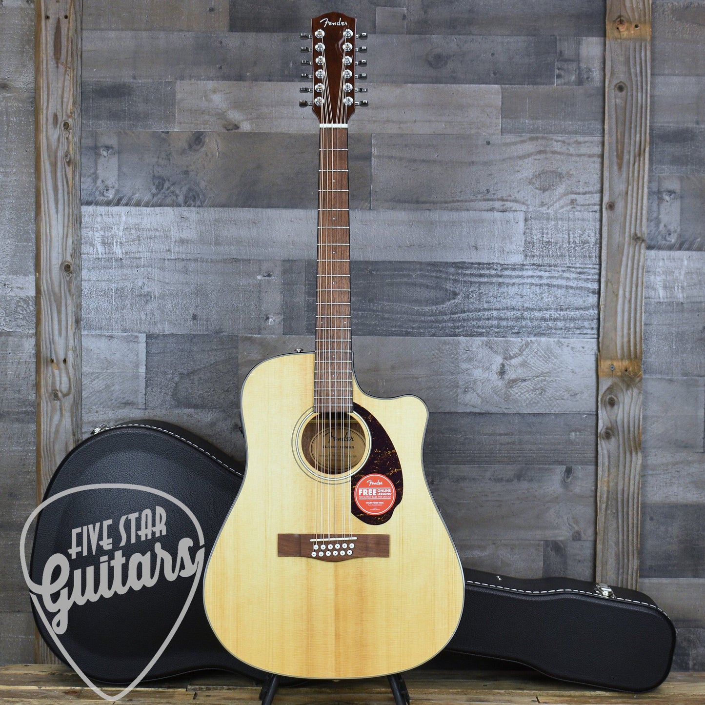 Fender CD-140SCE 12-String - Natural with Hard Shell Case