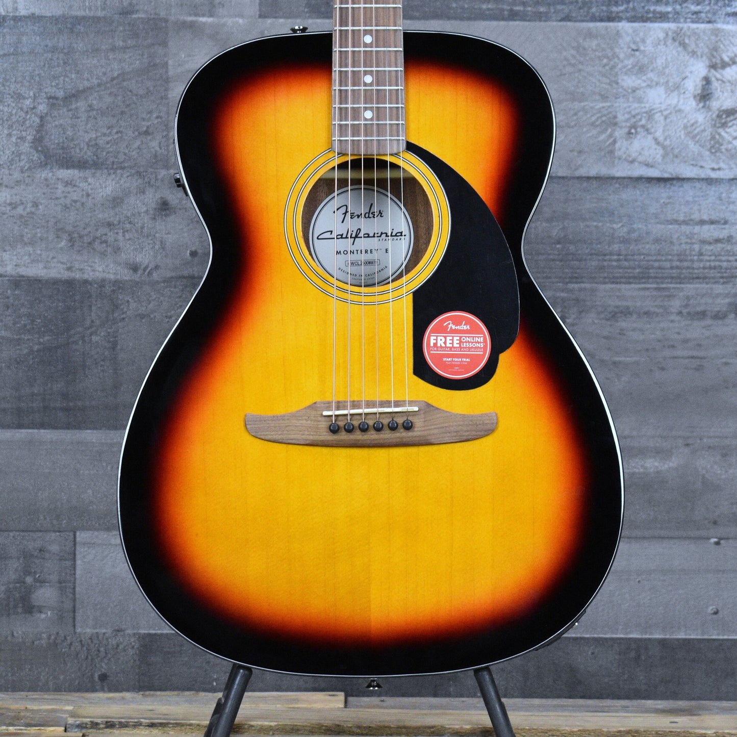 Fender California Standard Monterey E Spruce Top Black Pickguard - 3-Color Sunburst
