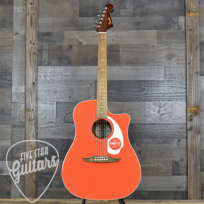 Fender California Standard Redondo CE Spruce Top Ivory Pickguard - Fiesta Red