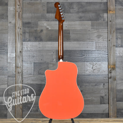 Fender California Standard Redondo CE Spruce Top Ivory Pickguard - Fiesta Red