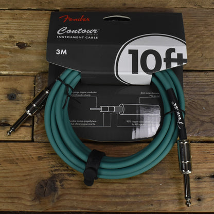 Fender Contour Series Instrument Cable - 10ft Straight-to-Straight - Sherwood Green