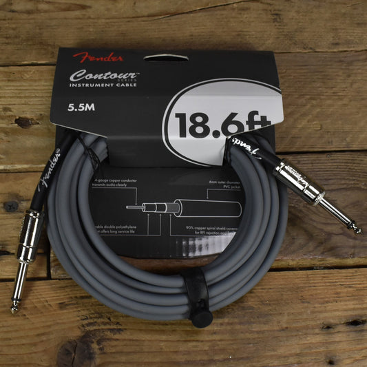 Fender Contour Series Instrument Cable - 18.6ft Straight-to-Straight - Inca Silver