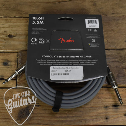 Fender Contour Series Instrument Cable - 18.6ft Straight-to-Straight - Inca Silver