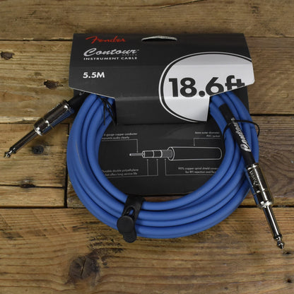 Fender Contour Series Instrument Cable - 18.6ft Straight-to-Straight - Lake Placid Blue