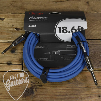 Fender Contour Series Instrument Cable - 18.6ft Straight-to-Straight - Lake Placid Blue