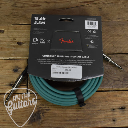 Fender Contour Series Instrument Cable - 18.6ft Straight-to-Straight - Sherwood Green