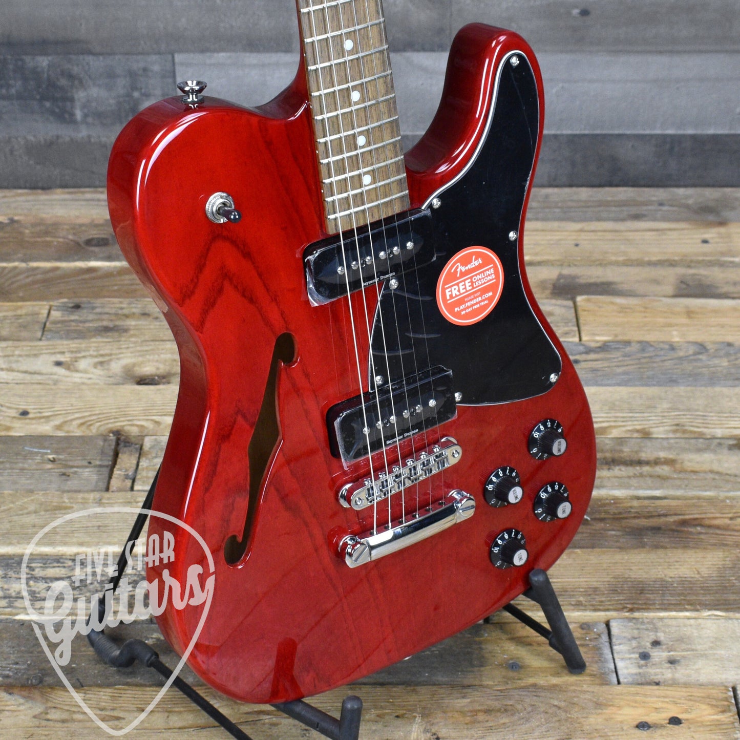 Fender JA-90 Telecaster Thinline - Crimson Red Transparent