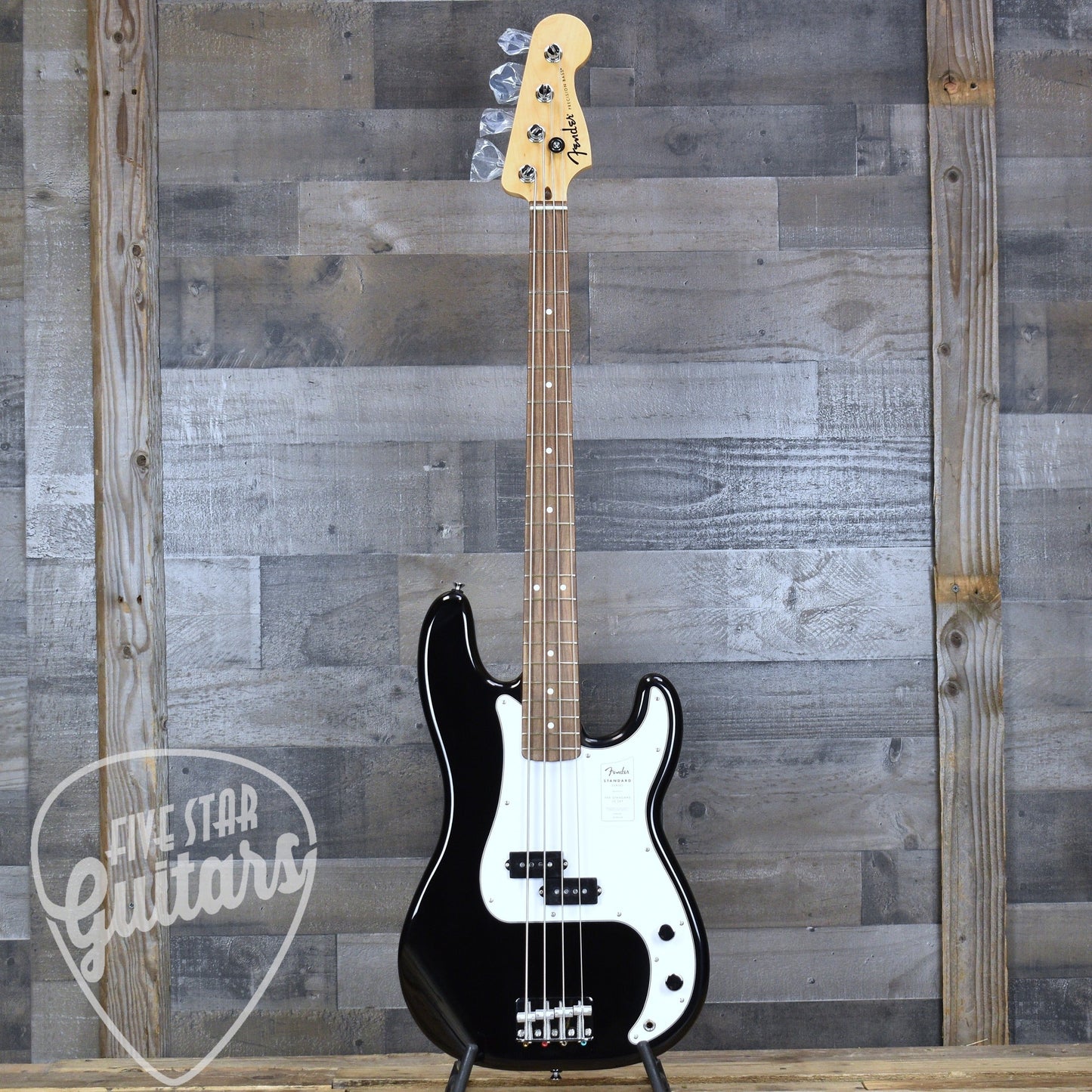 Fender Standard Precision Bass Laurel Fingerboard White Pickguard - Black