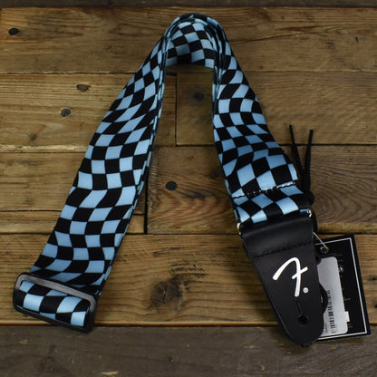 Fender Wavy Checkerboard Polyester Strap 2" - Blue