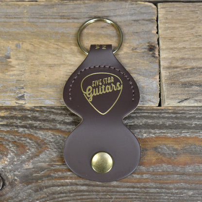 Five Star Guitars Leather Key Chain Pick Holder