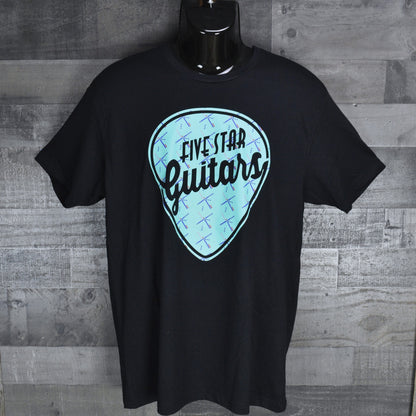 Five Star Guitars Men's Shirt - PDX Carpet Logo on Black - Medium