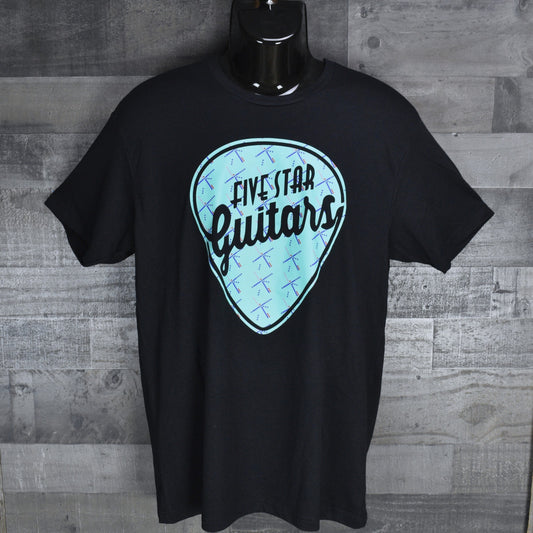 Five Star Guitars Men's Shirt - PDX Carpet Logo on Black - Small
