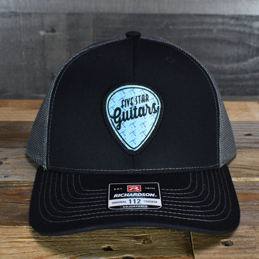 Five Star Guitars Snapback Trucker Cap - Black/Charcoal with PDX Carpet Patch