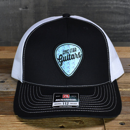 Five Star Guitars Snapback Trucker Cap - Black/White with PDX Carpet Patch