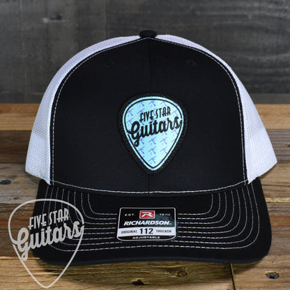 Five Star Guitars Snapback Trucker Cap - Black/White with PDX Carpet Patch