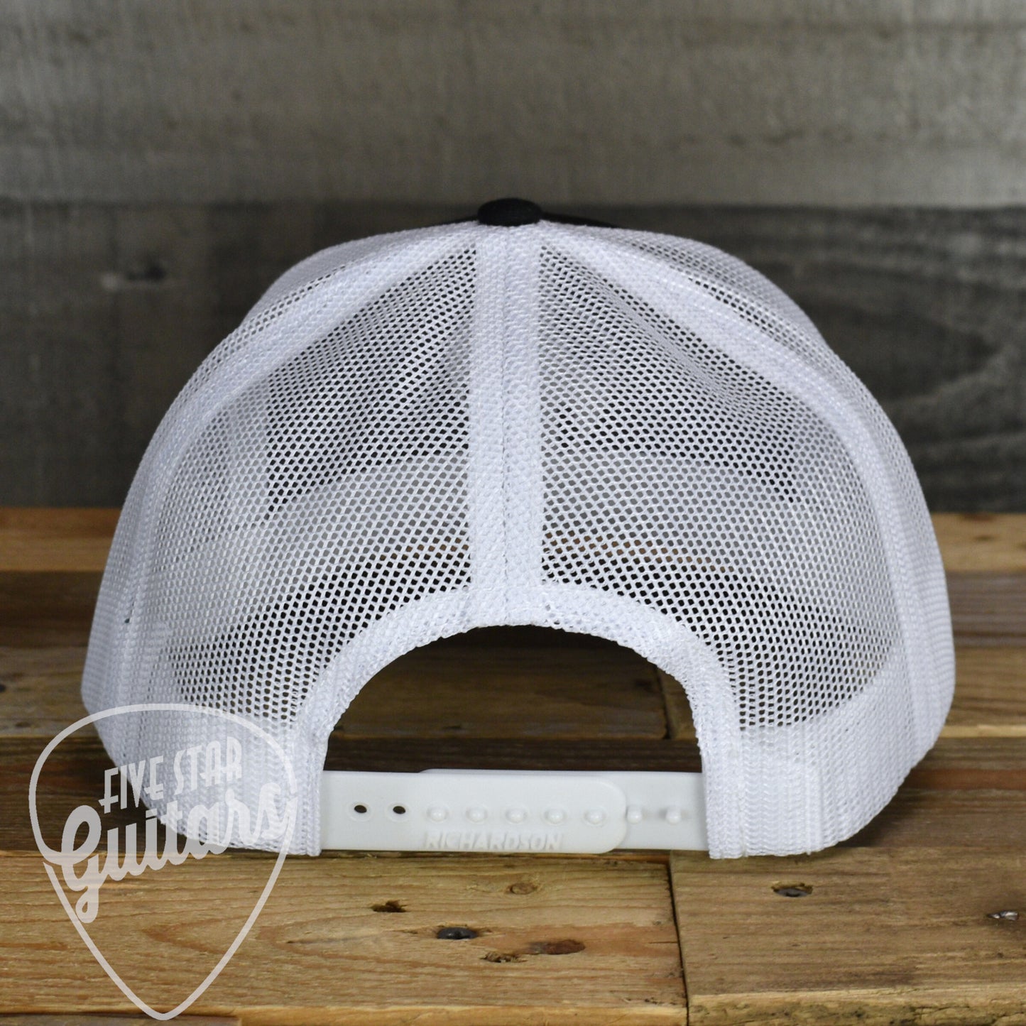 Five Star Guitars Snapback Trucker Cap - Black/White with White Pick Logo