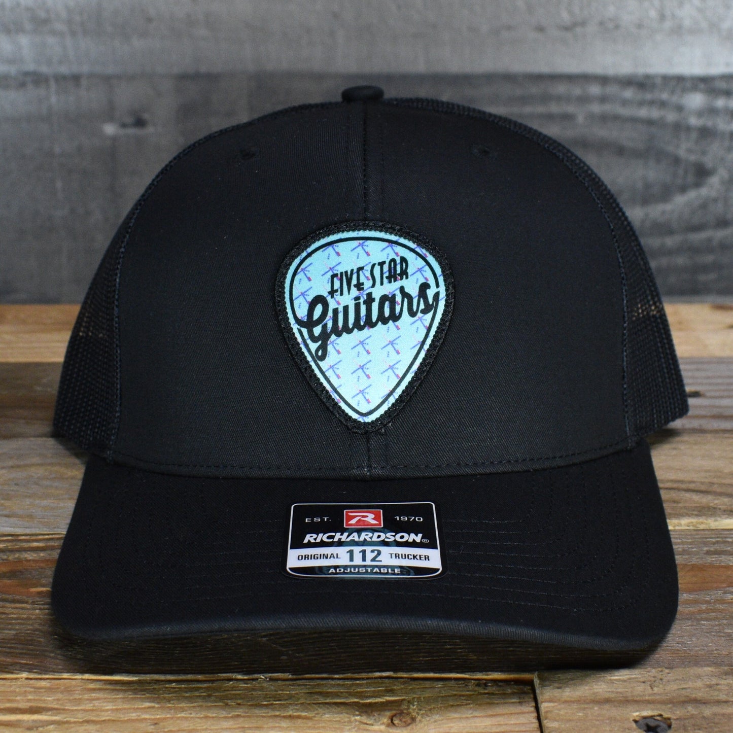 Five Star Guitars Snapback Trucker Cap - Black with PDX Carpet Patch