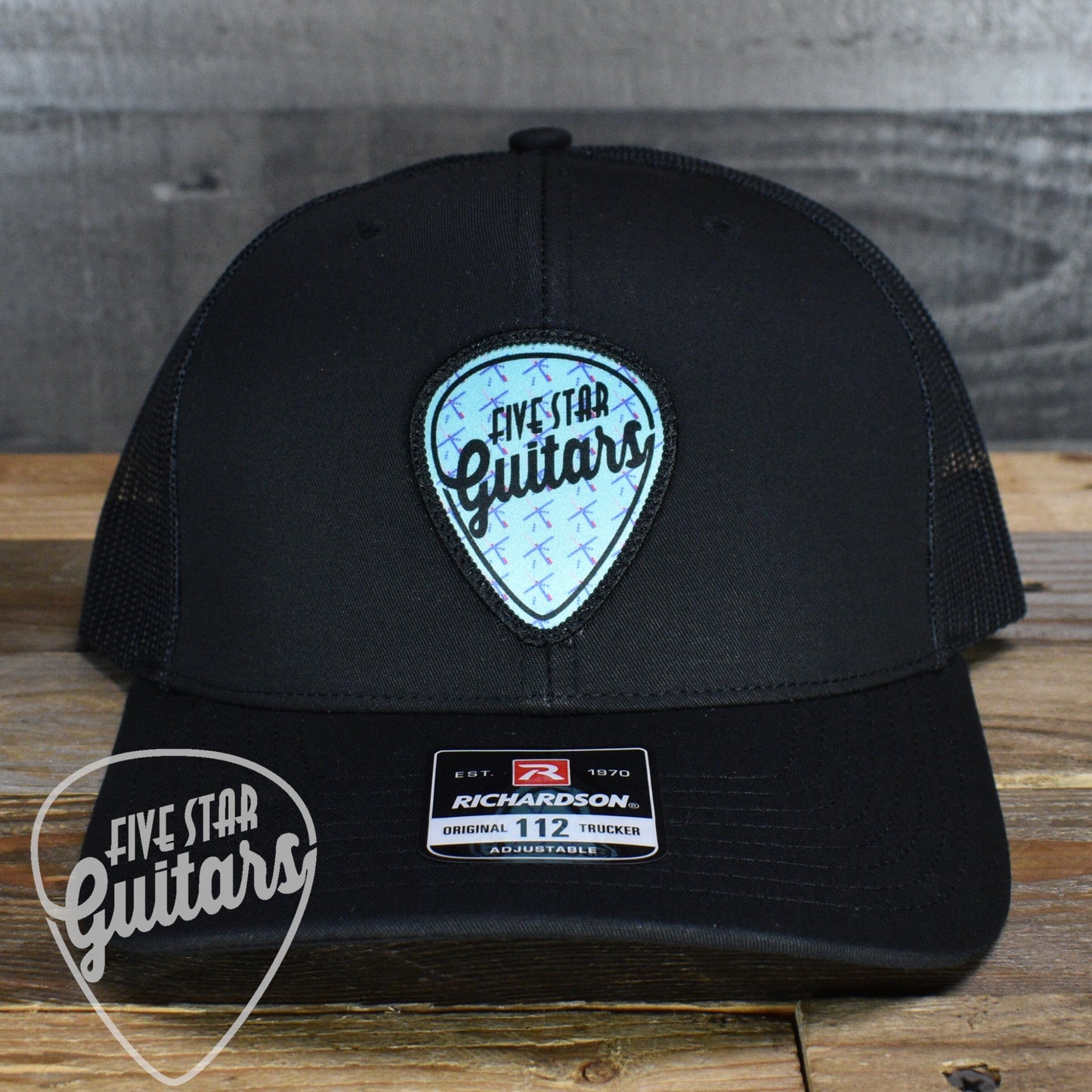 Five Star Guitars Snapback Trucker Cap - Black with PDX Carpet Patch