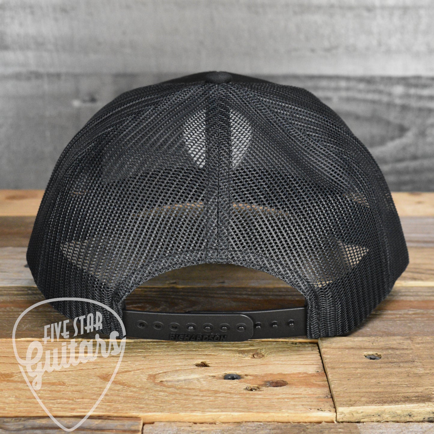 Five Star Guitars Snapback Trucker Cap - Black with White Pick Logo